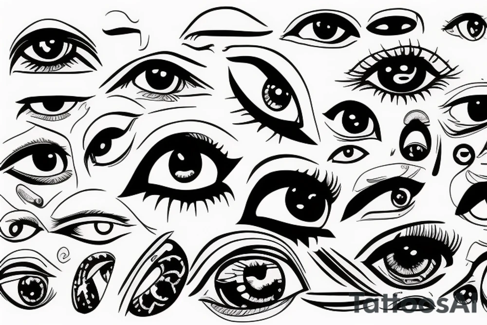 Chtonic  eye without pupils tattoo idea