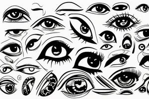 Chtonic  eye without pupils tattoo idea