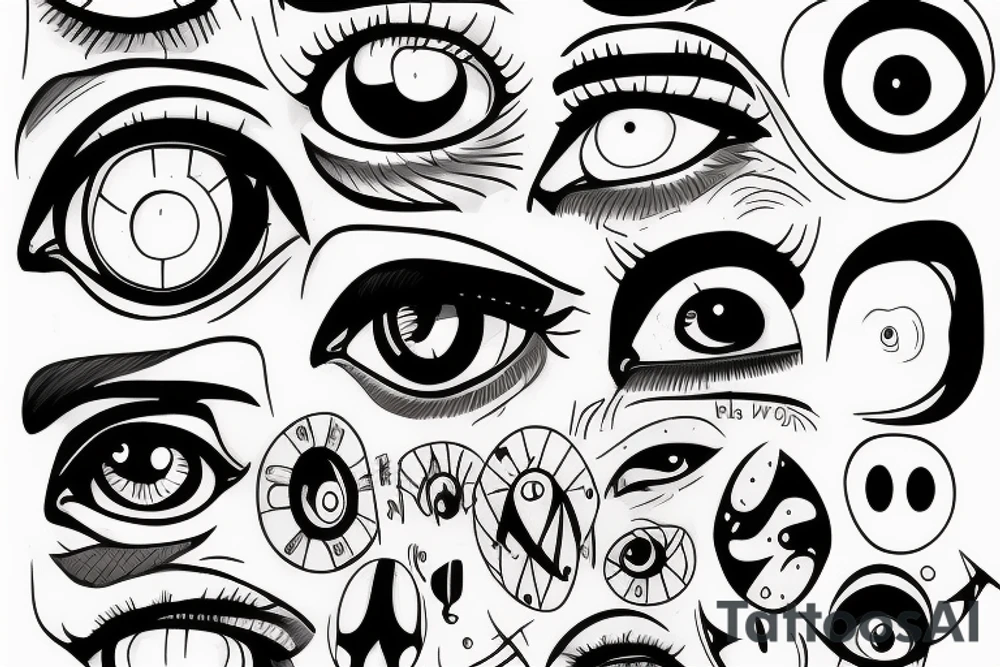 Chtonic  eye without pupils tattoo idea