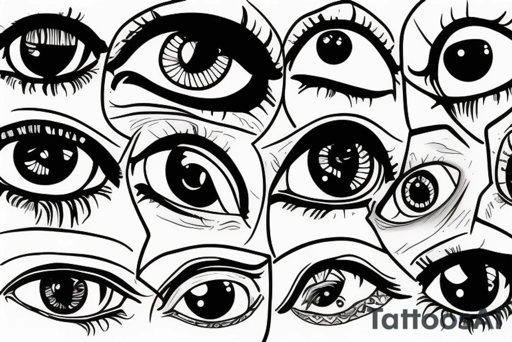 Chtonic  eye without pupils tattoo idea