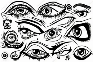 Chtonic  eye without pupils tattoo idea