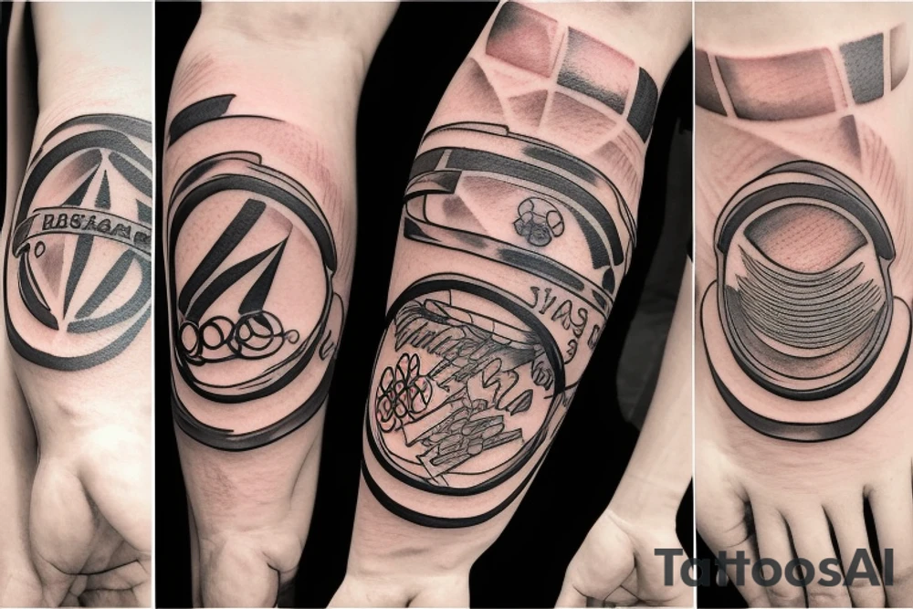 Sydney, Athens and Singapore around Olympic rings tattoo idea