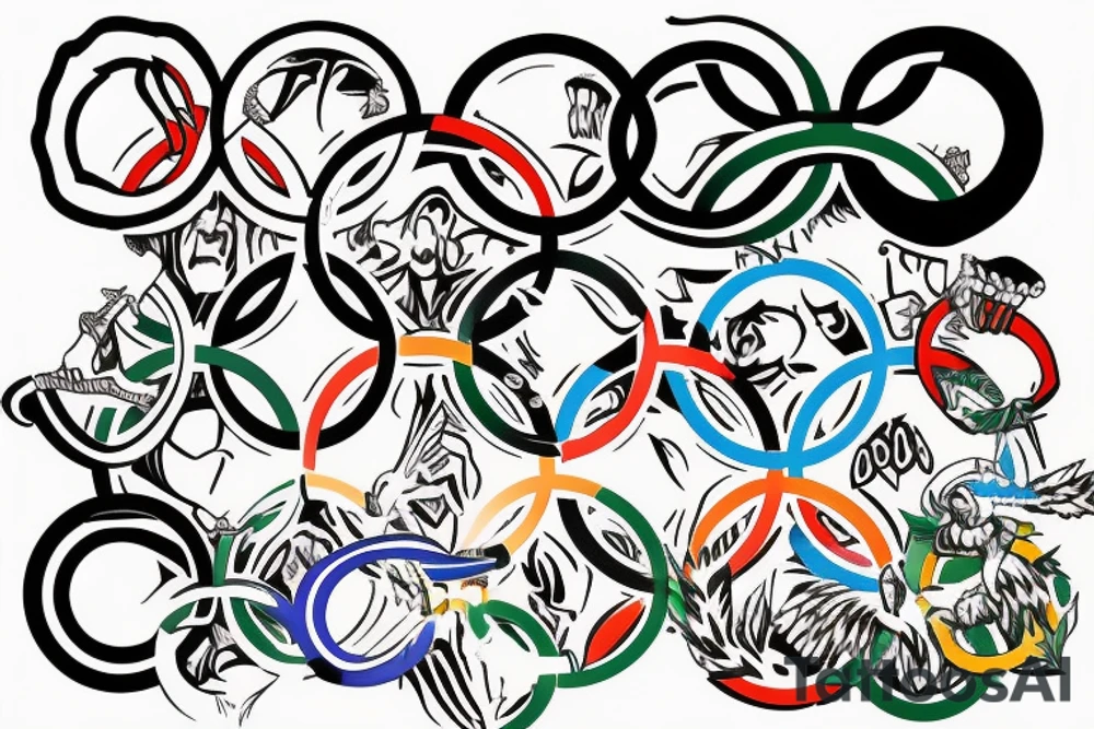 Sydney, Athens, Singapore. Olympic rings tattoo idea
