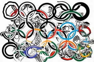 Sydney, Athens, Singapore. Olympic rings tattoo idea