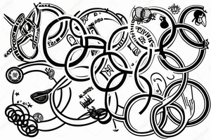 Sydney, Athens, Singapore. Olympic rings tattoo idea
