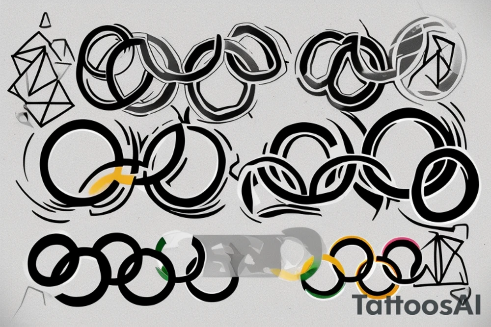 Sydney, Athens, Singapore. Olympic rings tattoo idea