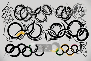 Sydney, Athens, Singapore. Olympic rings tattoo idea