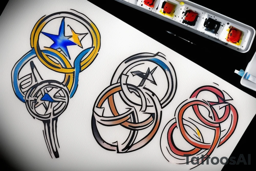 Sydney, Athens, Singapore. Olympic rings tattoo idea