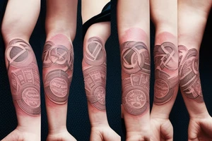 Sydney, Athens, Singapore. Olympic rings tattoo idea