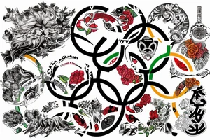 Sydney, Athens, Singapore. Olympic rings tattoo idea