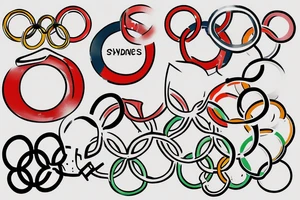 Sydney, Athens, Singapore. Olympic rings tattoo idea