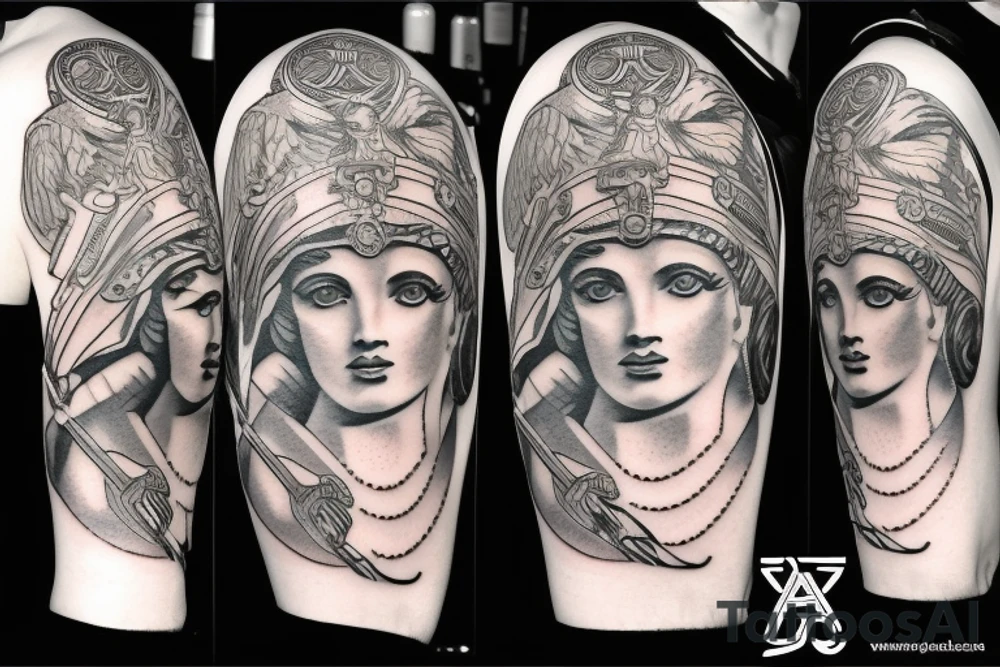 Athena goddess of war tattoo idea