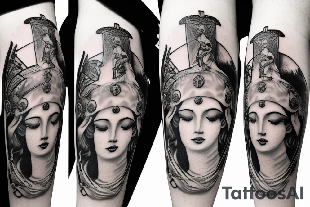 Athena goddess of war tattoo idea