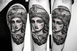 Athena goddess of war tattoo idea
