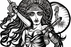 Athena goddess of war tattoo idea