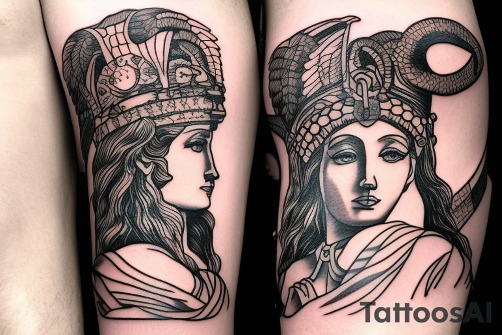 Athena goddess of war tattoo idea