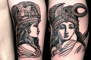 Athena goddess of war tattoo idea