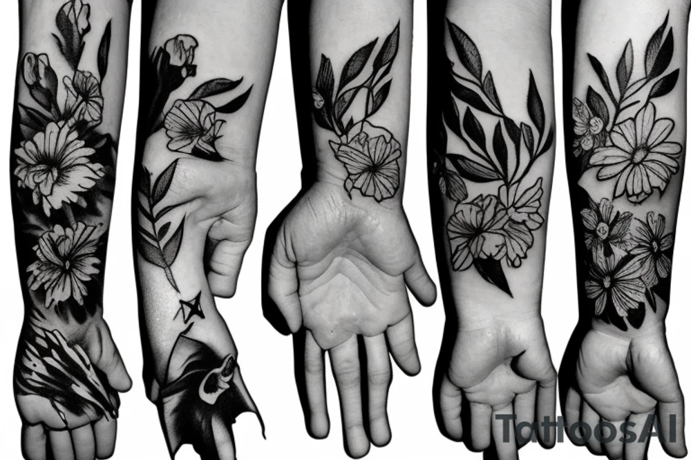 a hand holding three matches tattoo idea