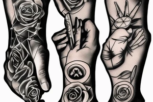 a hand holding three matches tattoo idea