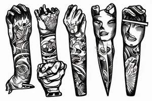 hand holding three matches tattoo idea