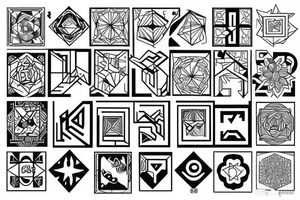 4 puzzle pieces outlines side by side that are all different shapes but fit together into a perfect square. tattoo idea