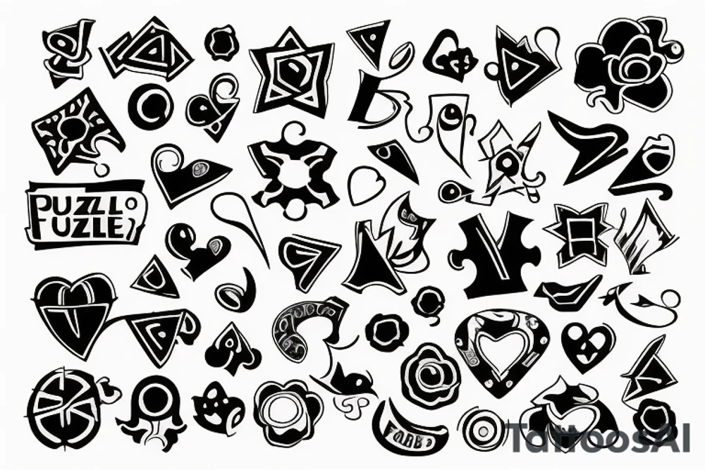 4 puzzle pieces tattoo idea