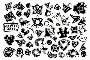 4 puzzle pieces tattoo idea