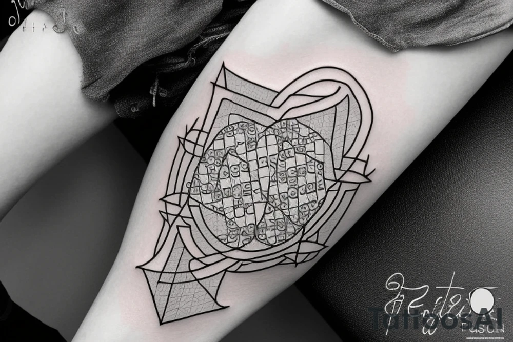 4 puzzle pieces outlines side by side that are all different shapes but fit together into a perfect square. tattoo idea