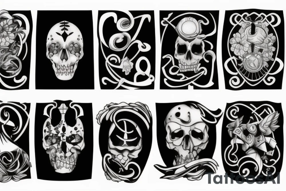 four puzzle pieces tattoo idea