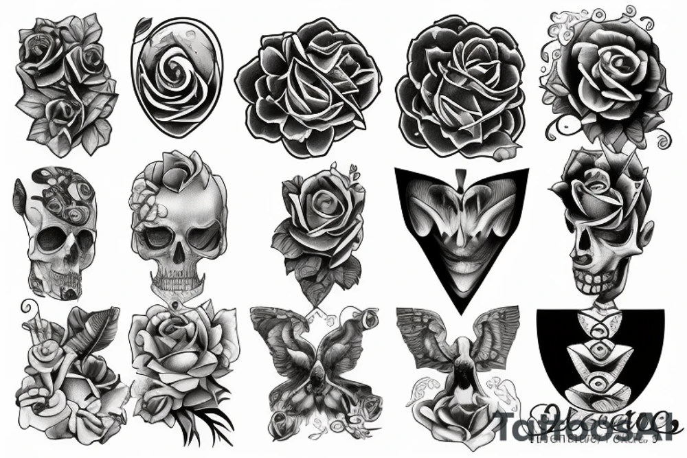 four puzzle pieces tattoo idea