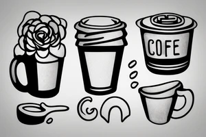 simple coffee cup in 2d with steam tattoo idea