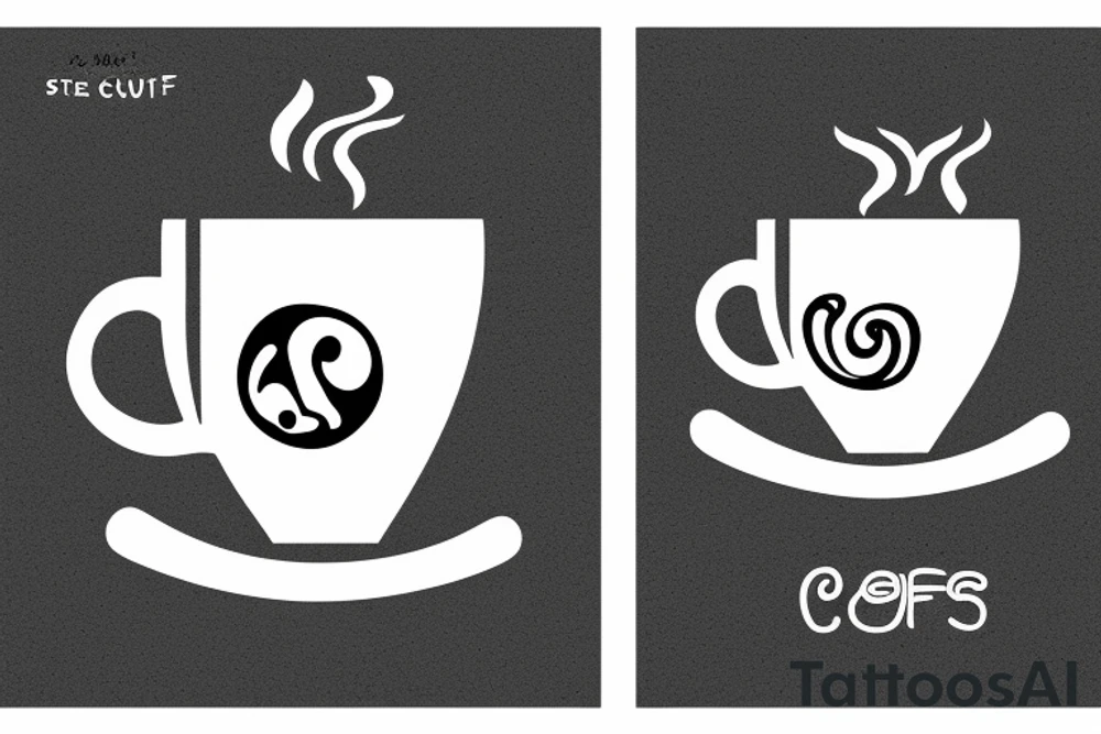 simple coffee cup in 2d with steam tattoo idea