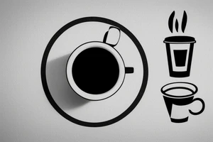 simple coffee cup in 2d with steam tattoo idea