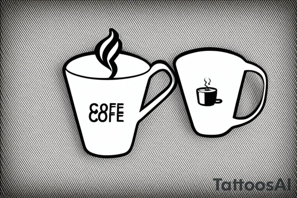 simple coffee cup in 2d with steam tattoo idea