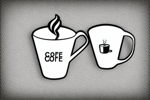 simple coffee cup in 2d with steam tattoo idea