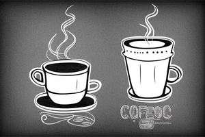 simple coffee cup in 2d with steam tattoo idea