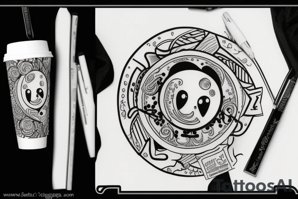coffee cup from above tattoo idea