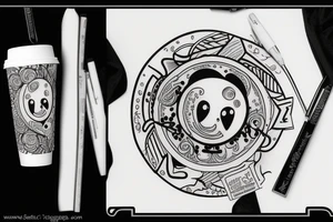coffee cup from above tattoo idea