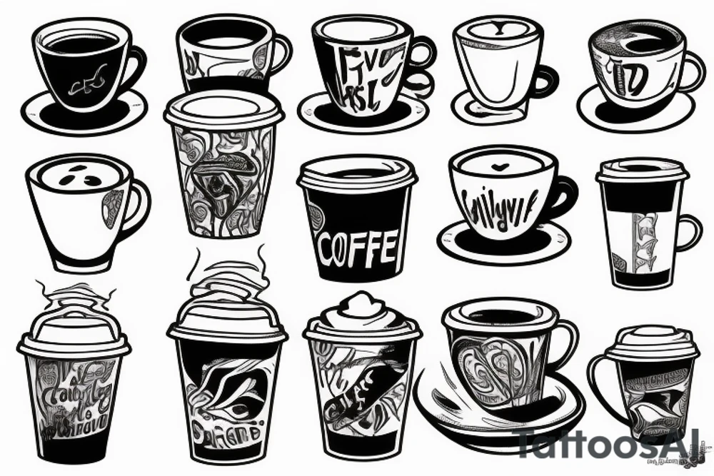 coffee cup from above tattoo idea