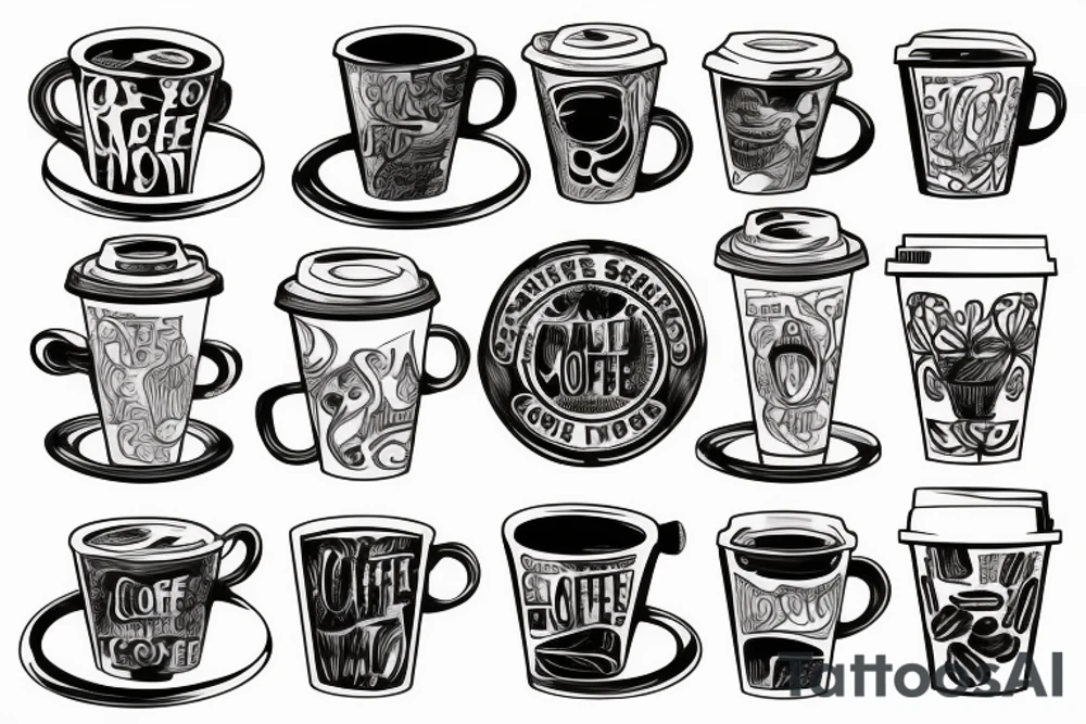 coffee cup viewed from above tattoo idea