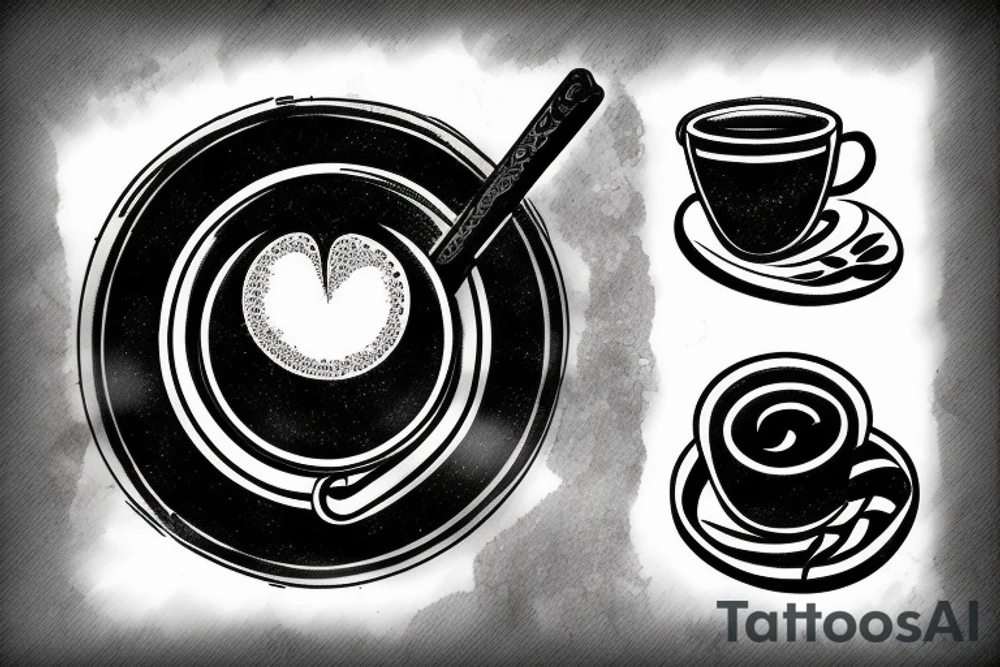 coffee cup viewed from above tattoo idea
