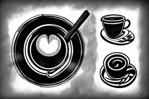 coffee cup viewed from above tattoo idea