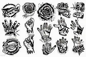 hand pointing finger in the distance tattoo idea