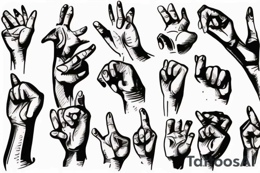 hand pointing finger in the distance tattoo idea