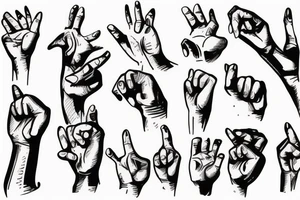 hand pointing finger in the distance tattoo idea