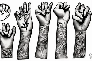 hand pointing finger tattoo idea