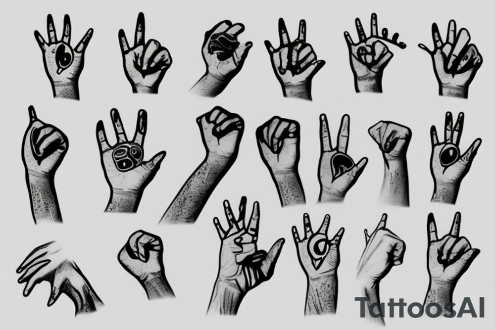 hand pointing finger tattoo idea