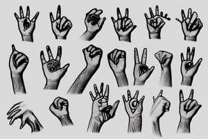 hand pointing finger tattoo idea