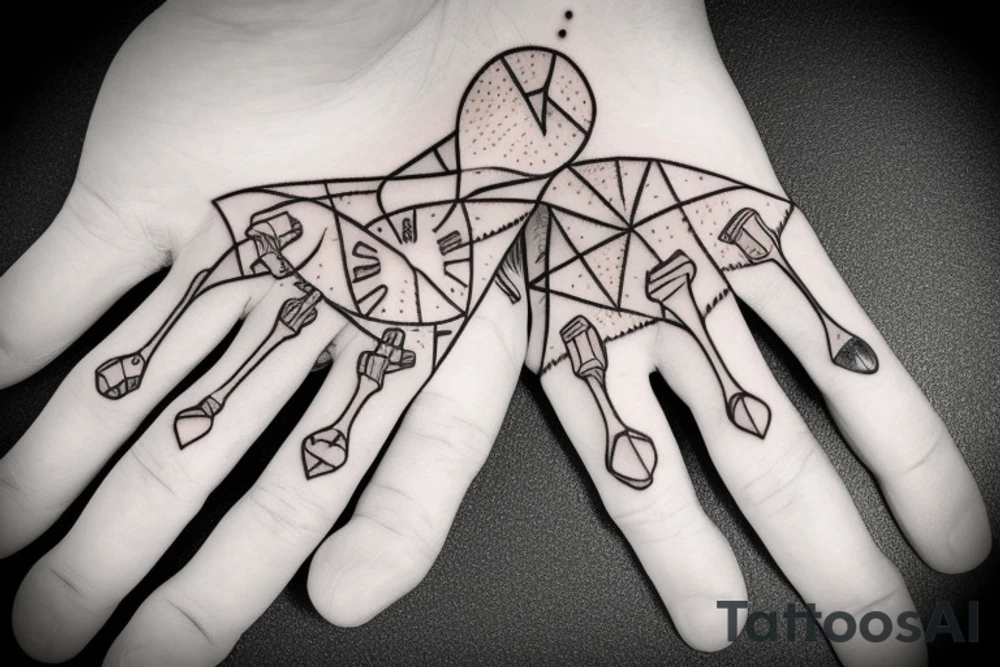 hand pointing finger tattoo idea