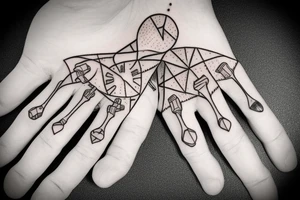 hand pointing finger tattoo idea